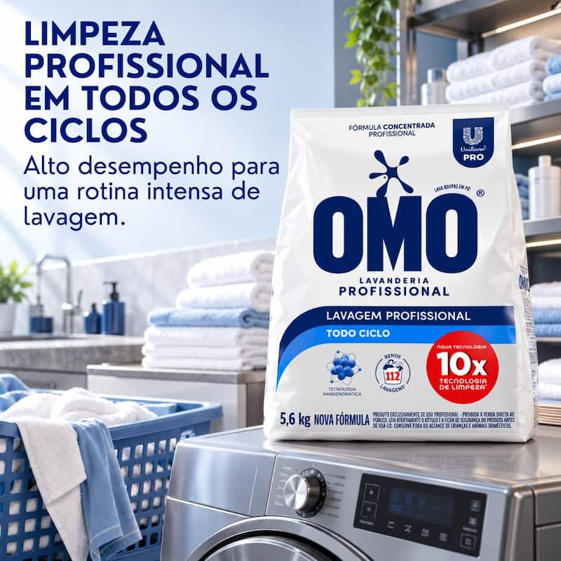 Lava Roupas em Pó Omo Lavanderia Pro 5,6kg